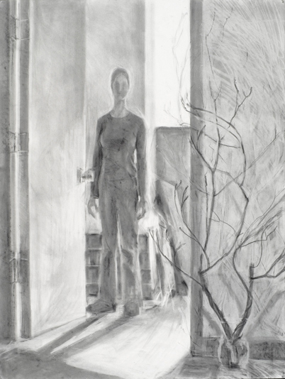 Opening , Graphite on paper, 50" x 36" ©Michelle Arnold Paine