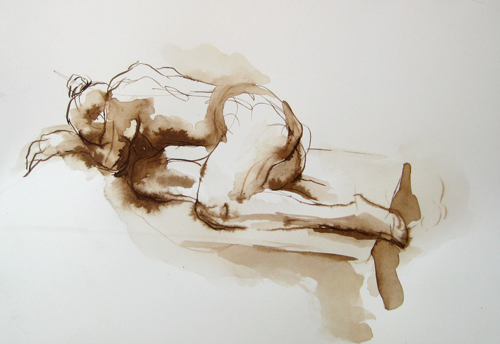 Figure Drawing, Walnut ink on paper ©Michelle Arnold Paine