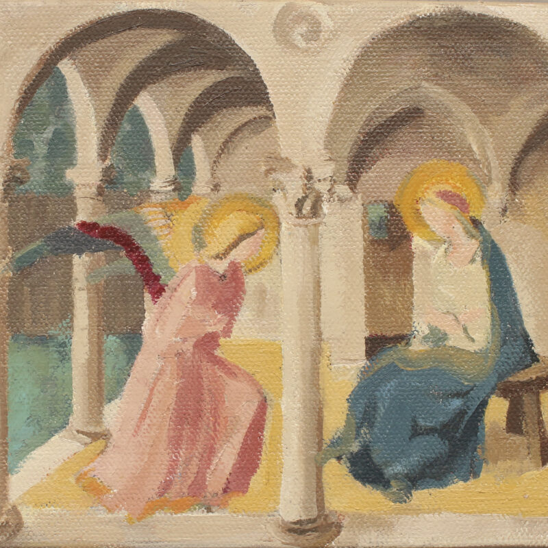 oil painting copy of Fra Angelico Annunciation from San Marco