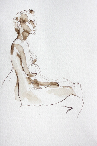 figurative,pen and ink,10x7,price $125