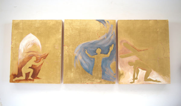 Christ Sightings Gold Silhouette triptych