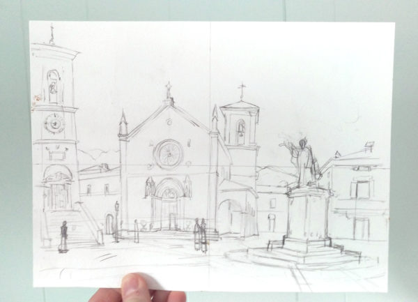 Sketch of Basilica of St. Benedict of Norcia