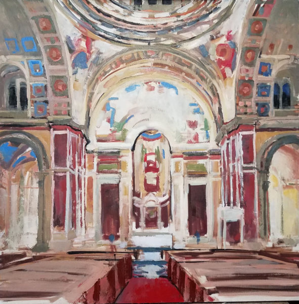 Commissioned Oil Painting of Saint Matthew's Cathedral in Washington DC ©Michelle Arnold Paine 2021