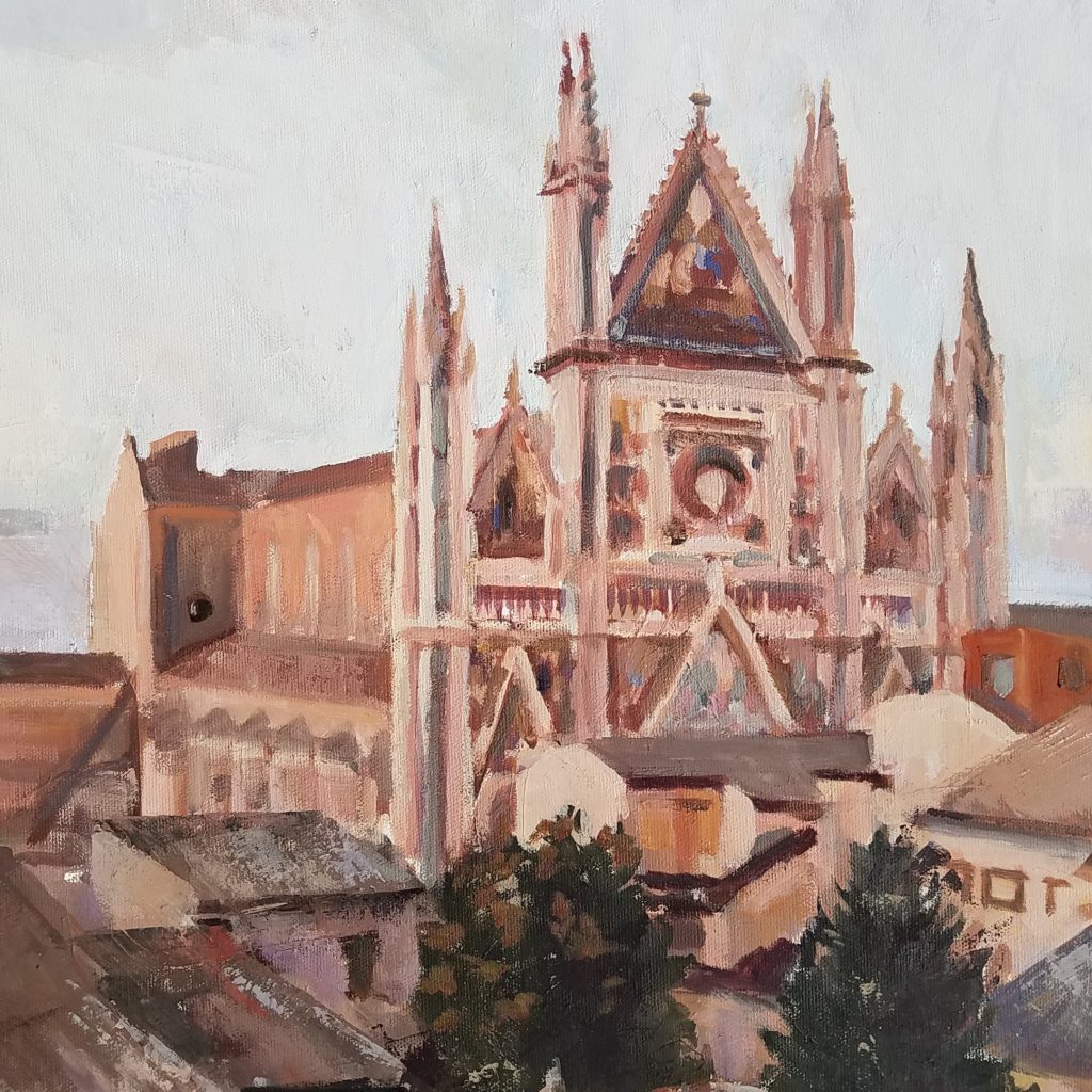 oil painting of Orvieto Duomo, Orvieto, Italy