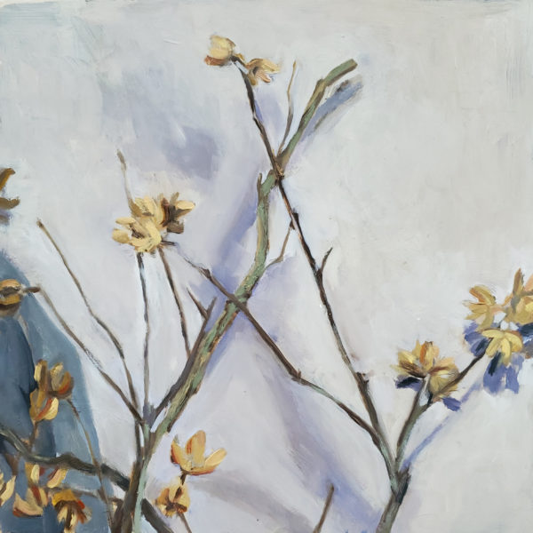 Oil painting of branches still life 