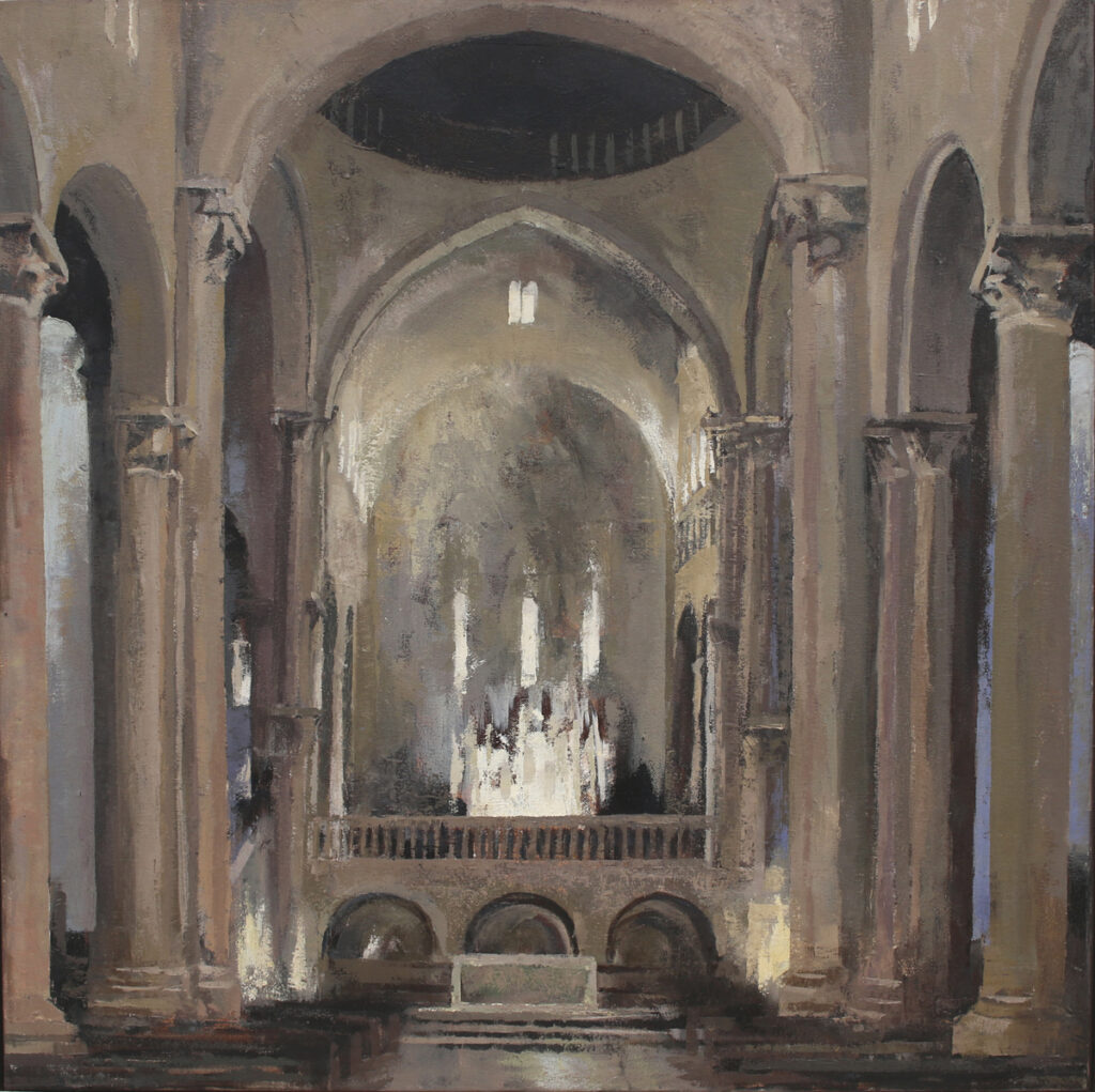 oil painting of Santa Maria Della Pieve ARezzo